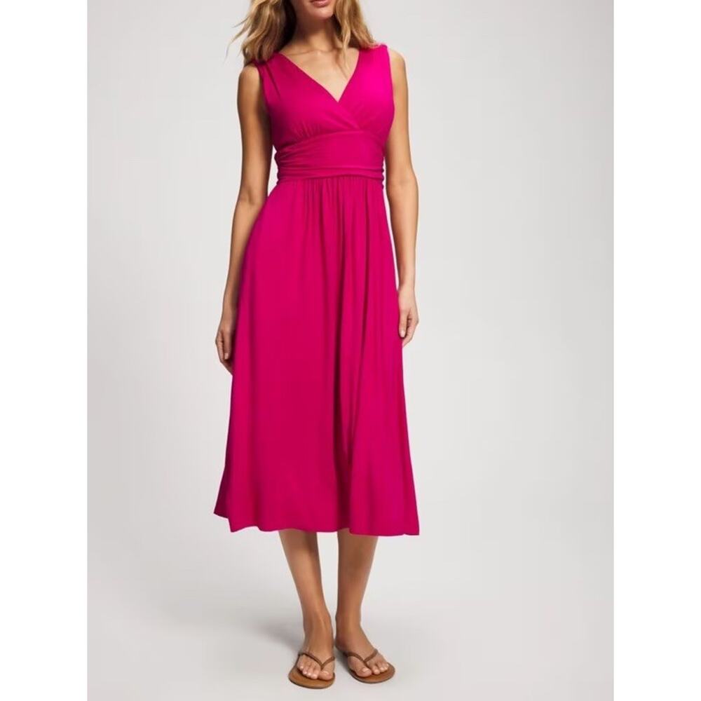 Soma Soft Jersey Goddess Midi Bra Dress Size M flattering empire waist.